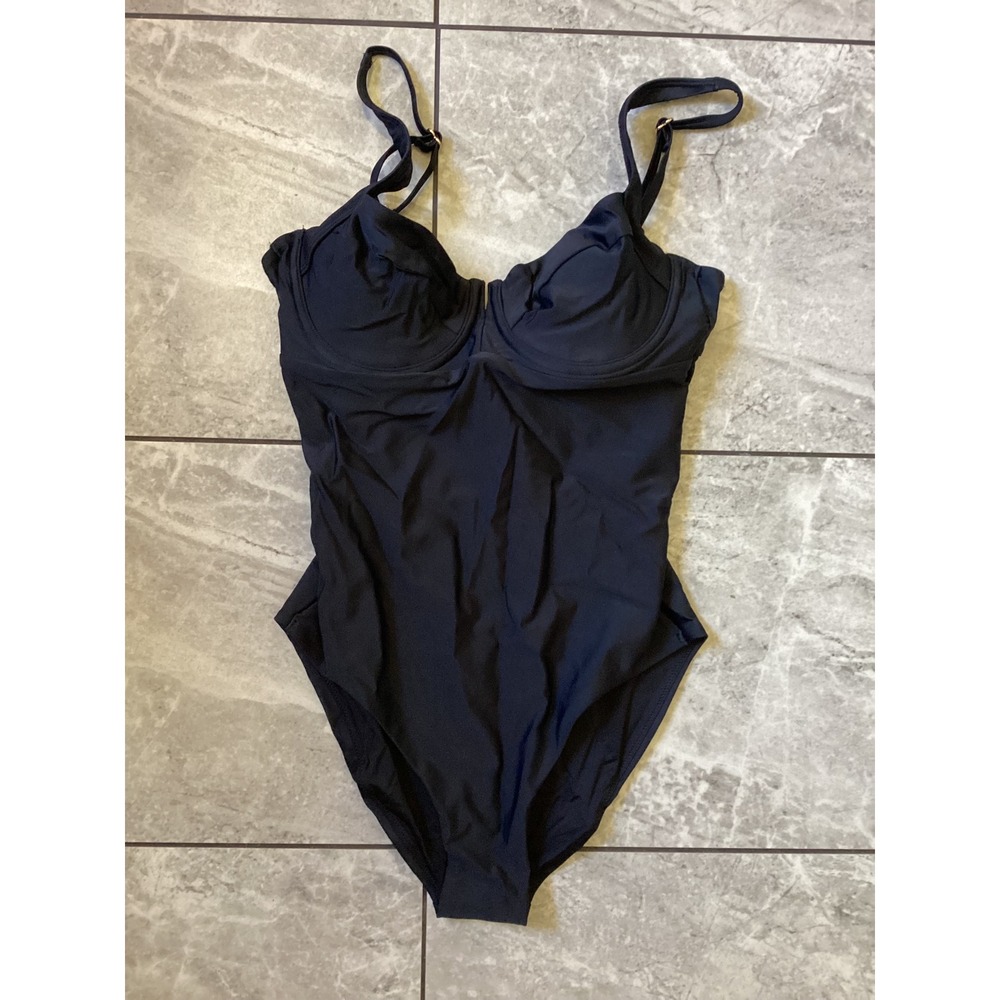 Quince NWOT Italian Matte Underwire One-Piece Swimsuit Black Medium